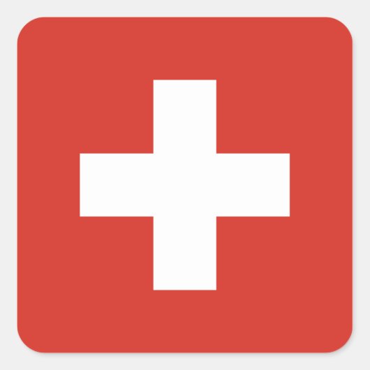 Carré Sticker pour drapeau de Suisse (Devant)