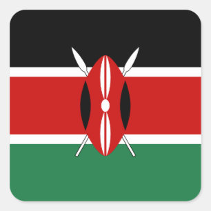 Carré Sticker pour drapeau du Kenya