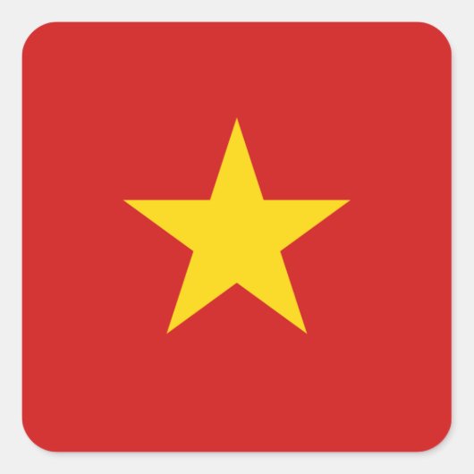 Carré Sticker pour drapeau du Vietnam (Devant)