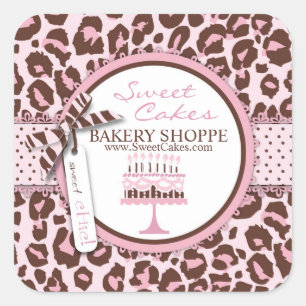 Carré Sticker pour entreprise de fille Cheetah 2
