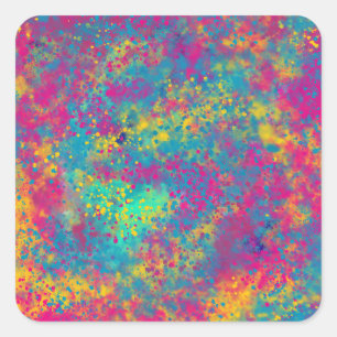 Carré Sticker pour enveloppement cadeau de peinture de n