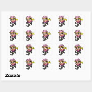 Carré Sticker pour fille de hockey