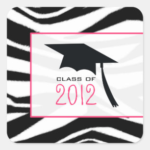 Carré Sticker pour graduation Zebra 2012