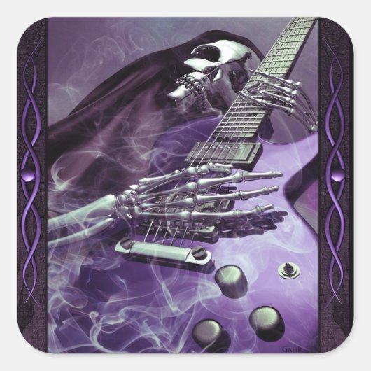 Carré Sticker pour guitare de Grim Reaper (Devant)
