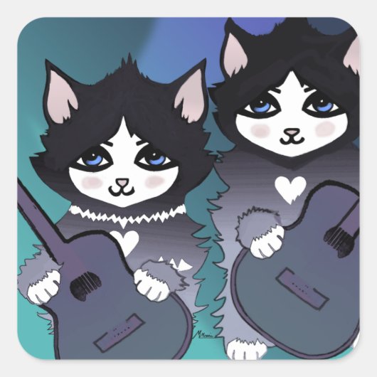 Carré Sticker pour guitares blues (Devant)