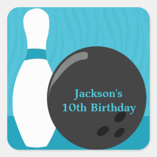 Carré Sticker pour la fête d'anniversaire de Bowling Bo