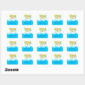 Carré Sticker pour la fête d'anniversaire de la piscine (Feuille)