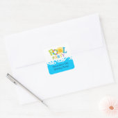 Carré Sticker pour la fête d'anniversaire de la piscine (Enveloppe)