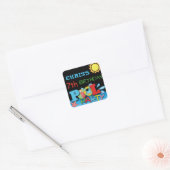 Carré Sticker pour la fête de la piscine (Enveloppe)