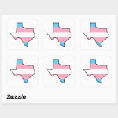Carré Sticker pour la fierté transgenre du Texas (Feuille)