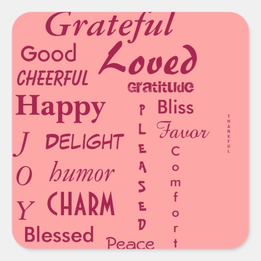 Carré Sticker pour la gentillesse rose (Devant)