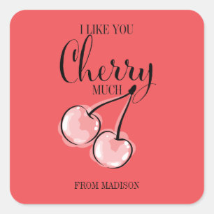 Carré Sticker pour la Saint Valentin à la crème de fruit