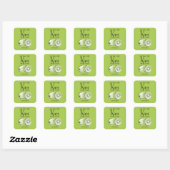 Carré Sticker pour la Saint Valentin Kiwi Heart Funny Fr (Feuille)