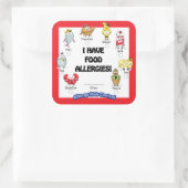 Carré Sticker pour l'allergie alimentaire (Sac)