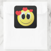 Carré sticker pour l'amour du visage amusant (Sac)