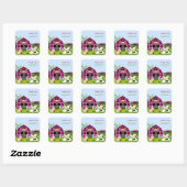 Carré Sticker pour l'anniversaire de Girl Barnyard Farm (Feuille)
