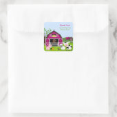 Carré Sticker pour l'anniversaire de Girl Barnyard Farm (Sac)