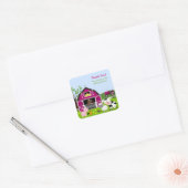 Carré Sticker pour l'anniversaire de Girl Barnyard Farm (Enveloppe)