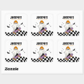 Carré Sticker pour l'anniversaire du garçon Éffrayant Ha (Feuille)