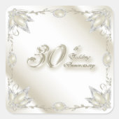 Carré Sticker pour le 30e anniversaire du Mariage (Devant)