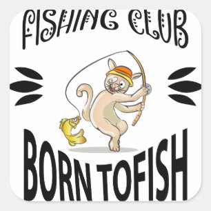 Carré Sticker pour le club de pêche aux poissons