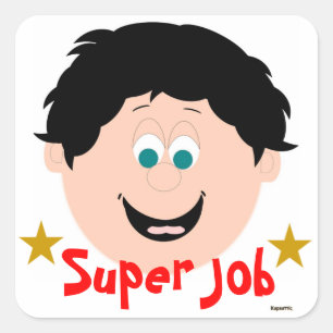 Carré Sticker pour le super-travail de cheveux foncés de