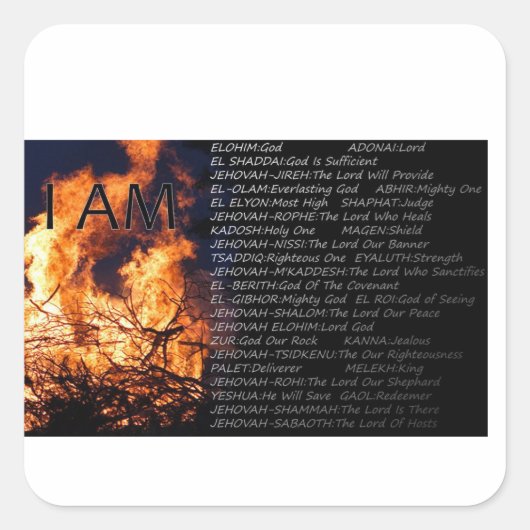 Carré Sticker pour les noms de Dieu (Devant)