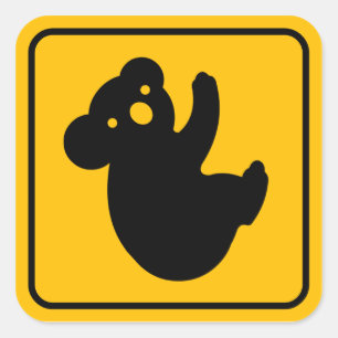 Carré Sticker pour les panneaux routiers Koala Crossing