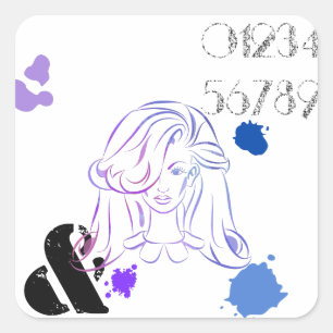 Carré Sticker pour les plaques d'aquarelle couleur