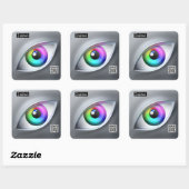 Carré Sticker pour l'icône de l'application couleur (Feuille)