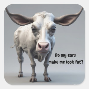 Carré Sticker pour mème de vache