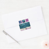 Carré Sticker pour Merci client Plum & Boxes Turquoises (Enveloppe)