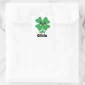 Carré Sticker pour nom de Shamrock vert (Sac)