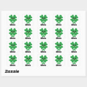 Carré Sticker pour nom de Shamrock vert (Feuille)