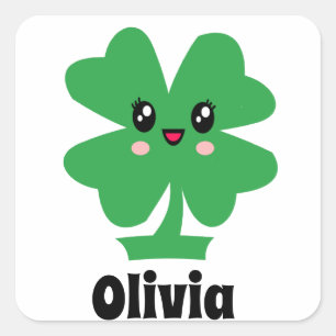 Carré Sticker pour nom de Shamrock vert