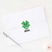 Carré Sticker pour nom de Shamrock vert (Enveloppe)