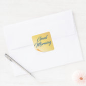 Carré Sticker pour note jaune bonjour (Enveloppe)