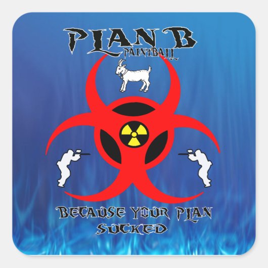 Carré Sticker pour petit logo Plan B Paintball (Devant)