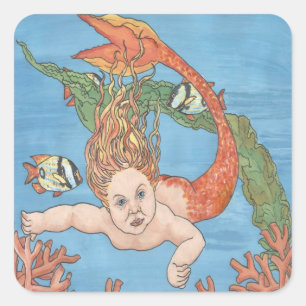 Carré Sticker pour petite sirène