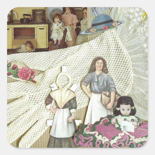 Carré Sticker pour poupées (Devant)