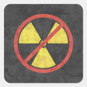 Carré Sticker pour Symbole de Rayonnement Nucléaire