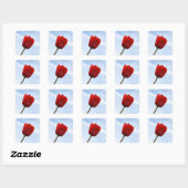 Carré Sticker pour tulipe rouge (Feuille)