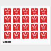 Carré Sticker pourcentage IX rouge (Feuille)