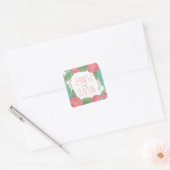 Carré Sticker préféré aux fleurs peintes (Enveloppe)