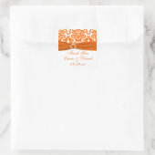 Carré Sticker Privilège Mariage damassé Blanc, Orange (Sac)