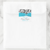 Carré Sticker Privilège Mariage damassé Bleu, Blanc, Noi (Sac)