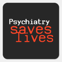 Sticker pro-psychiatrie dramatique (Carré)