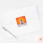 Carré Sticker Pup and Cupcake (Enveloppe)