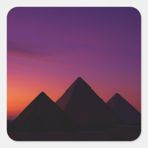 Carré Sticker Pyramides de coucher du soleil   Art égypt