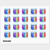 Carré Sticker Rainbow Cat (Feuille)